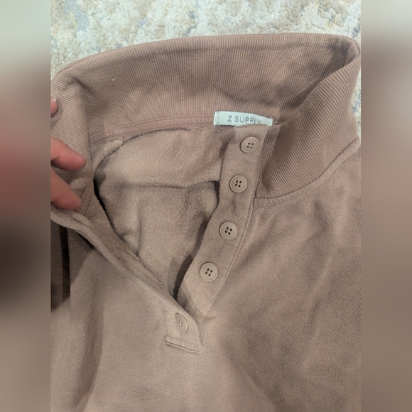 Z Supply Taupe Cropped Pullover - Picture 4 of 4